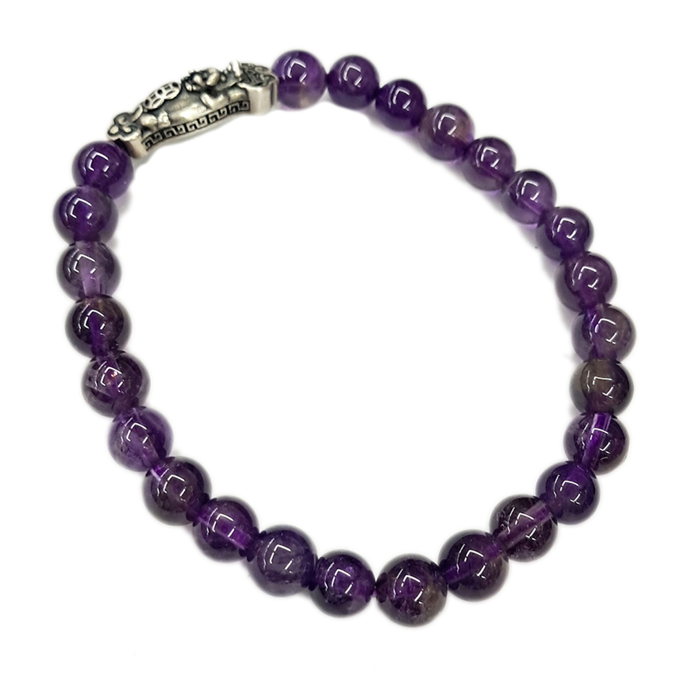 龍如意 925銀+紫晶手珠6mm【十方】146260