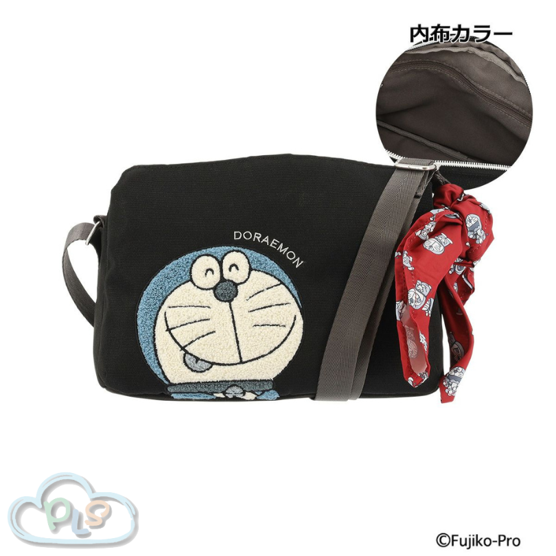 雙拉鍊頭單肩包 SRA-254 黑色 多啦A夢 SALON de RUBAN #22443-1