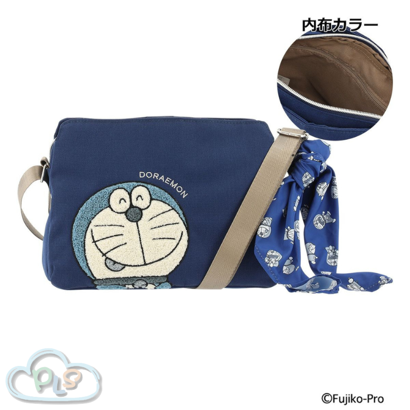 雙拉鍊頭單肩包 SRA-254 海軍藍色 多啦A夢 SALON de RUBAN #22445-1