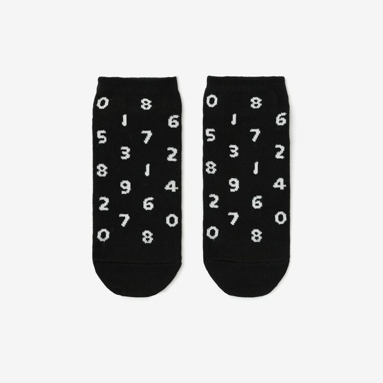SOU・SOU 圓頭襪(腳踝長度) / 十數 黑色×白色 【23〜25cm​】