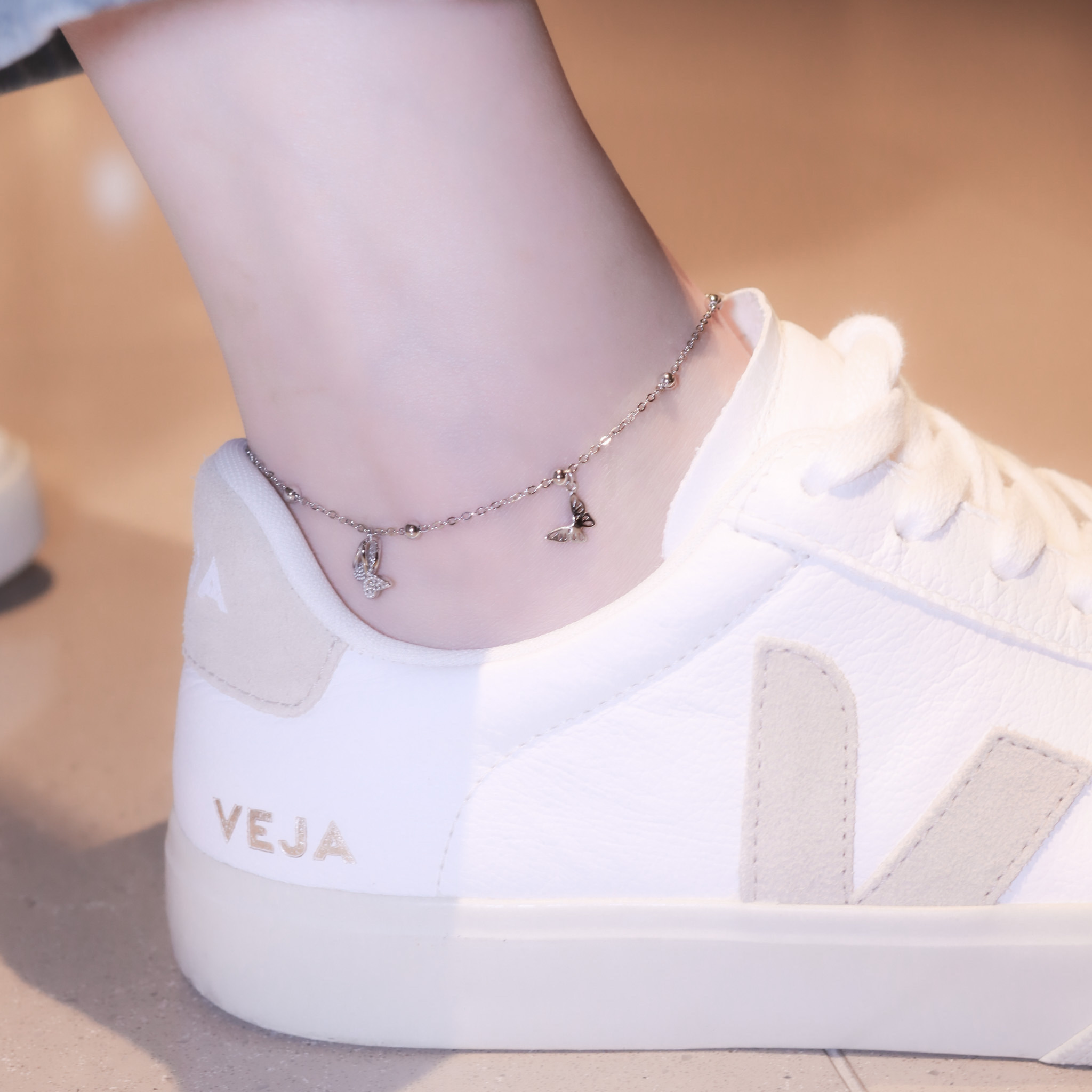 | 925純銀・白金 | 蝴蝶說腳鏈 | AN0112 |