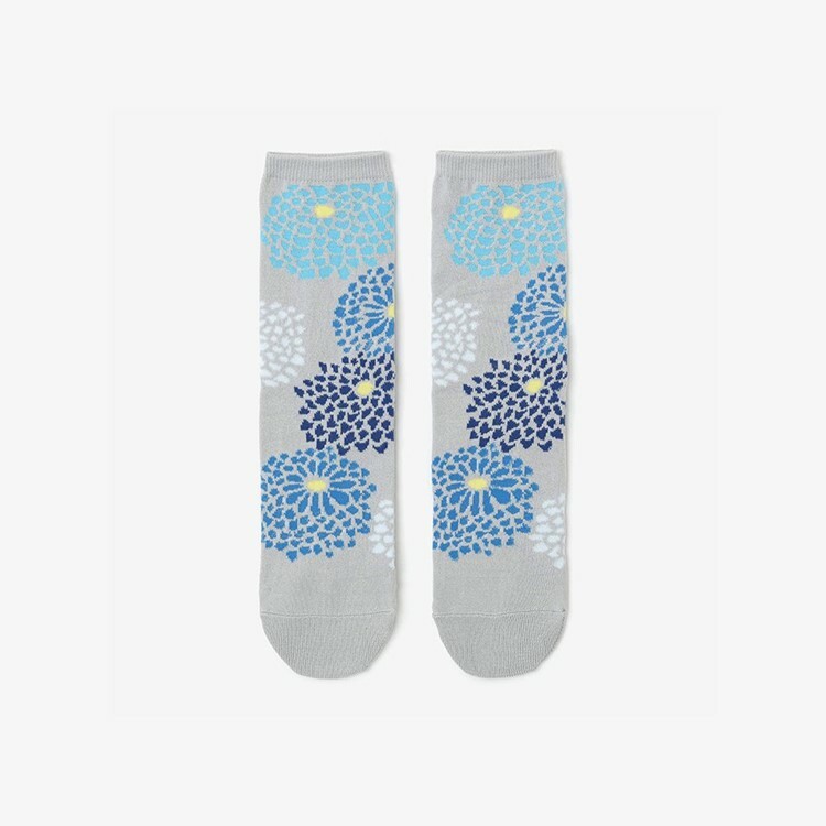 SOU・SOU 圓頭襪(普通長度) / 全菊 銀色【25〜28cm​】