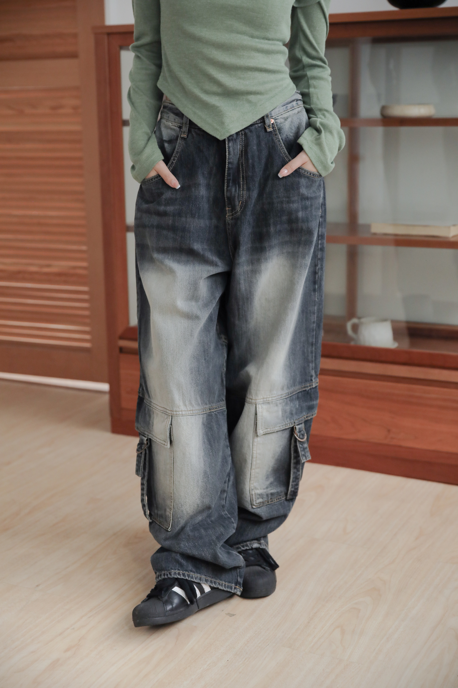 Cargo Wide Fit Denim #工裝褲