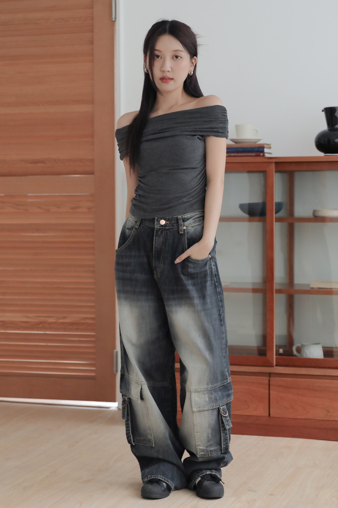 Cargo Wide Fit Denim #工裝褲