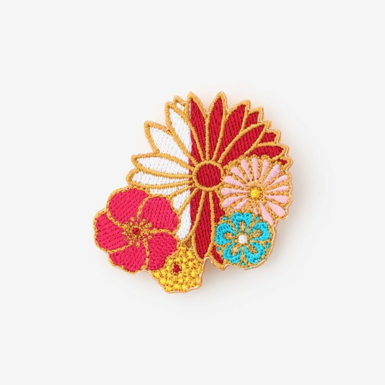 SOU・SOU 刺繡胸針 / 金襴緞子