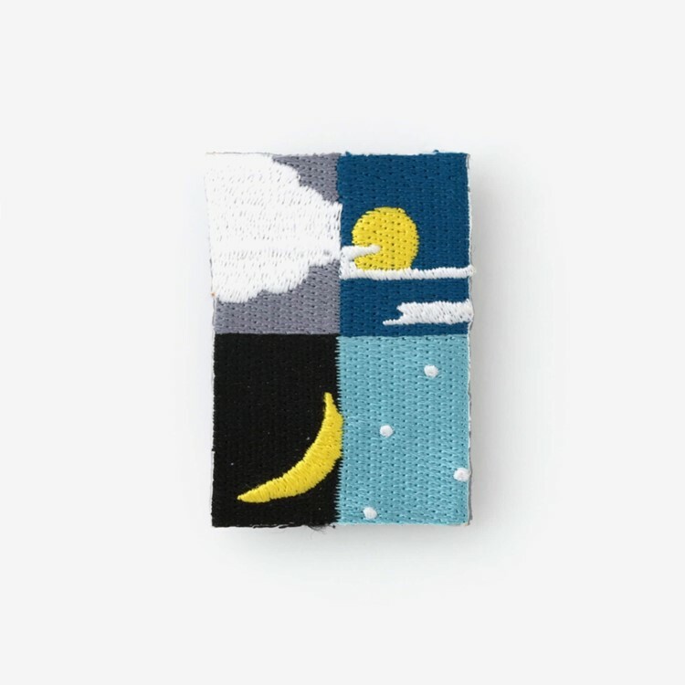 SOU・SOU 刺繡胸針 / 月與星