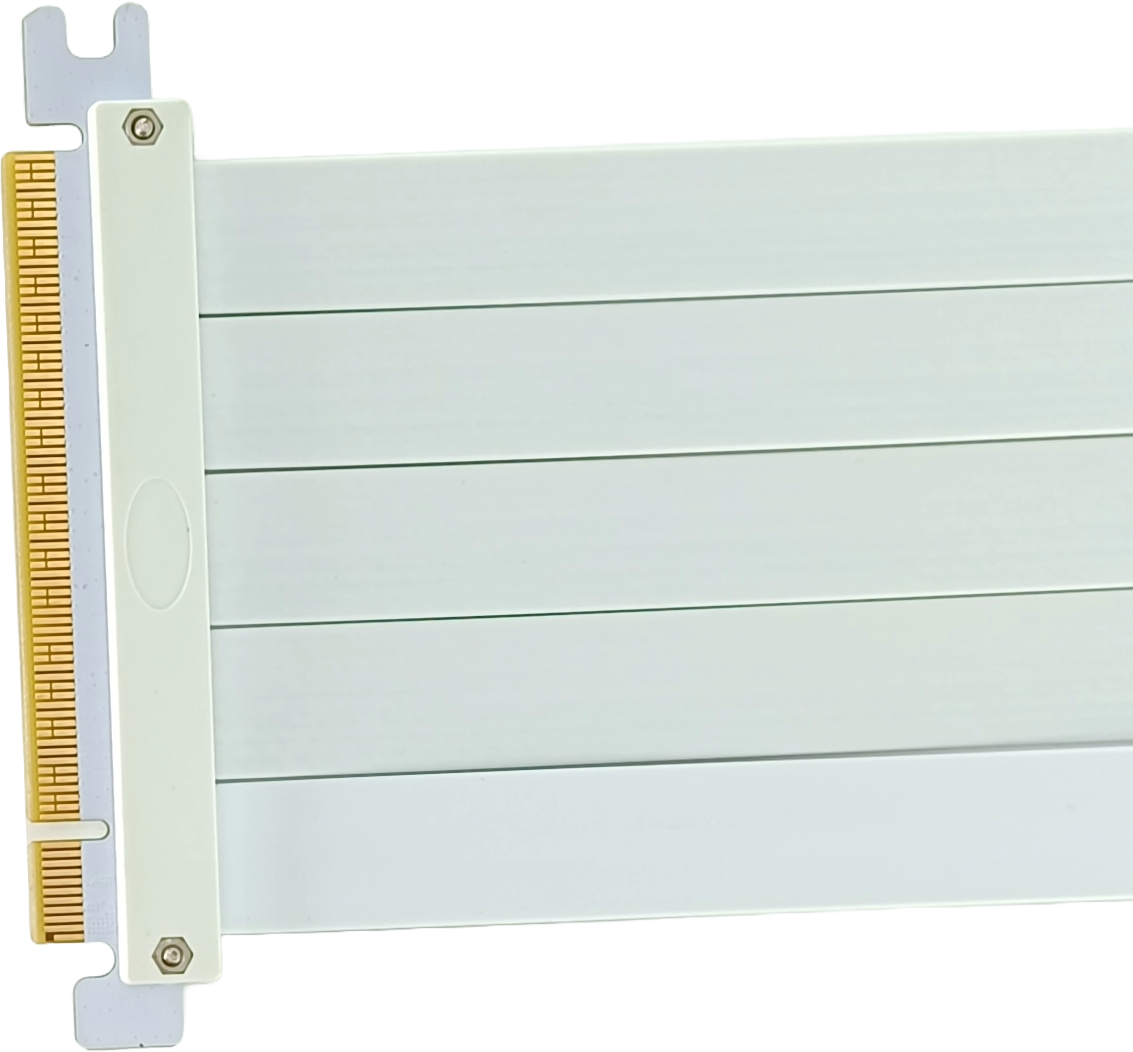 AUMLMASIG 白色 30CM 顯示卡PCI-E 4.0 X16 延伸數據電源排線，理論傳輸32GB/S，不衰減，相容性高，使用N/A排顯卡，測試/延長/轉接等用途 75W供電能力