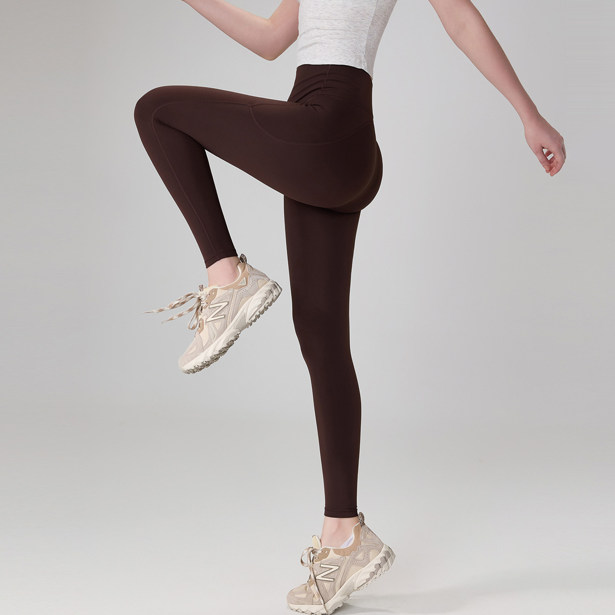 萊卡高腰薄絨蜜臀瘦腿九分瑜珈/運動/緊身機能褲*