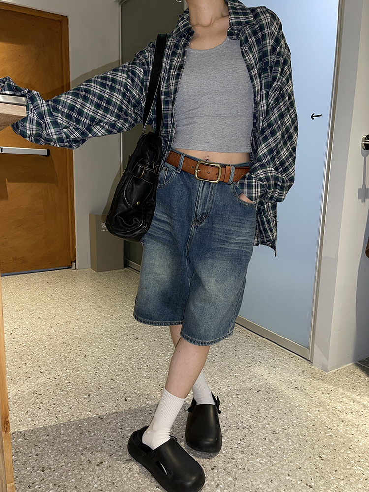 經典銅扣真皮寬版腰帶（UNISEX)