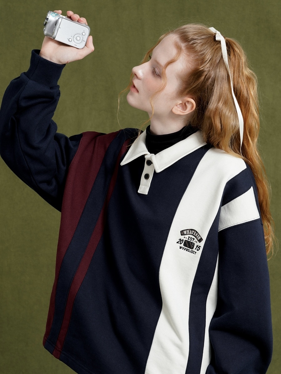 <預購> 韓國WV PROJECT 電繡LOGO無縮口POLO領高磅大學T