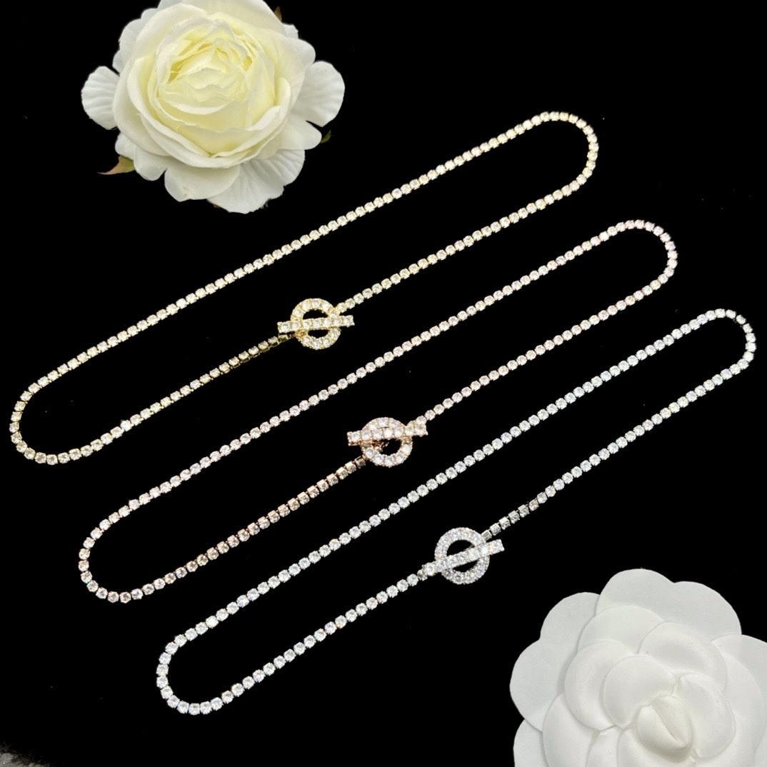 18k H”小Q高奢華滿水鑽定製頸鍊