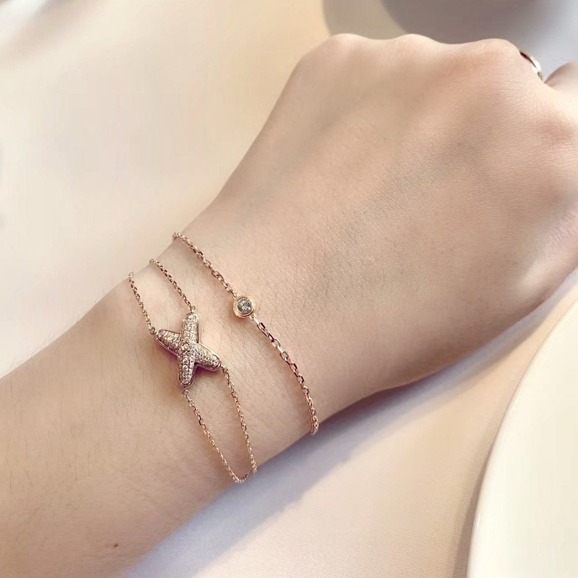 18k Liens緣系一生x”滿水鑽高奢定製手鍊