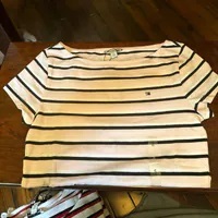 [S] TOMMY HILFIGER STRIPE BOATNECK T-SHIRT,LIGHT PINK MULTI, 76J4974-650 (STH820)