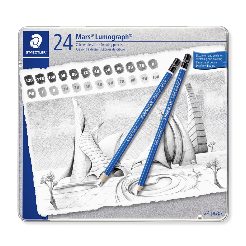 【STAEDTLER 施德樓】頂級藍桿鉛筆24入 MS100-G24