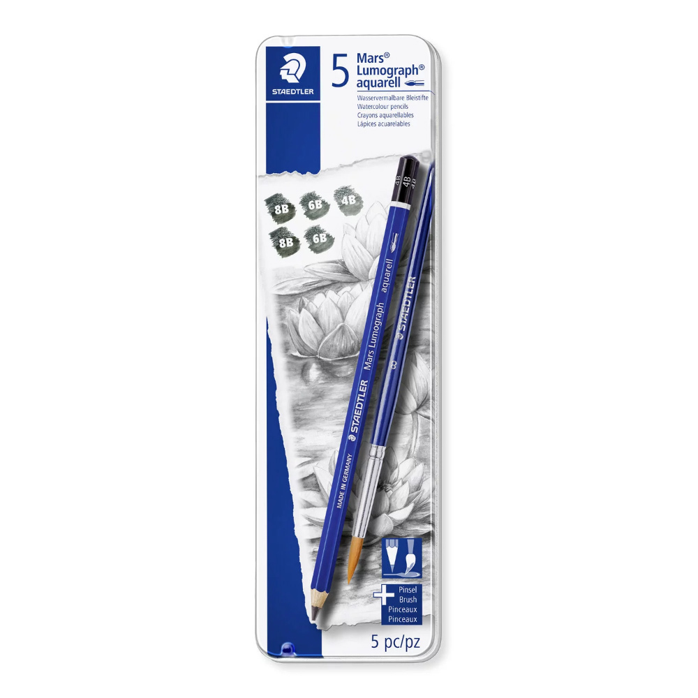 【STAEDTLER 施德樓】頂級藍桿水性鉛筆5入 MS100 A-G6