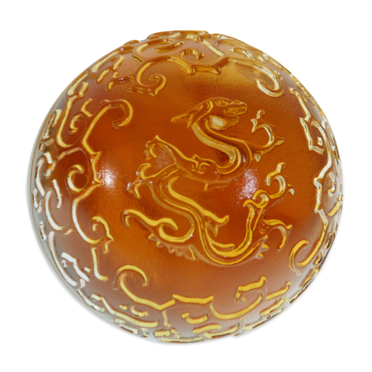 鹿港窯禮品館│居家開運水晶琉璃文鎮 - 祥雲龍，象徵繁榮富貴的藝術品