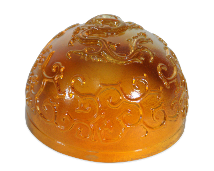 鹿港窯禮品館│居家開運水晶琉璃文鎮 - 祥雲龍，象徵繁榮富貴的藝術品