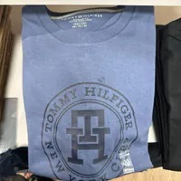 [S] TOMMY HILFIGER BIG LOGO ROUND TH T-SHIRT,BLUE, 78JB302-420 (STH833)