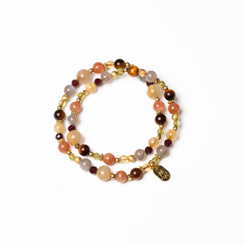 彈鋼琴的少女｜鈦晶虎眼石雙圈手鍊 C1233