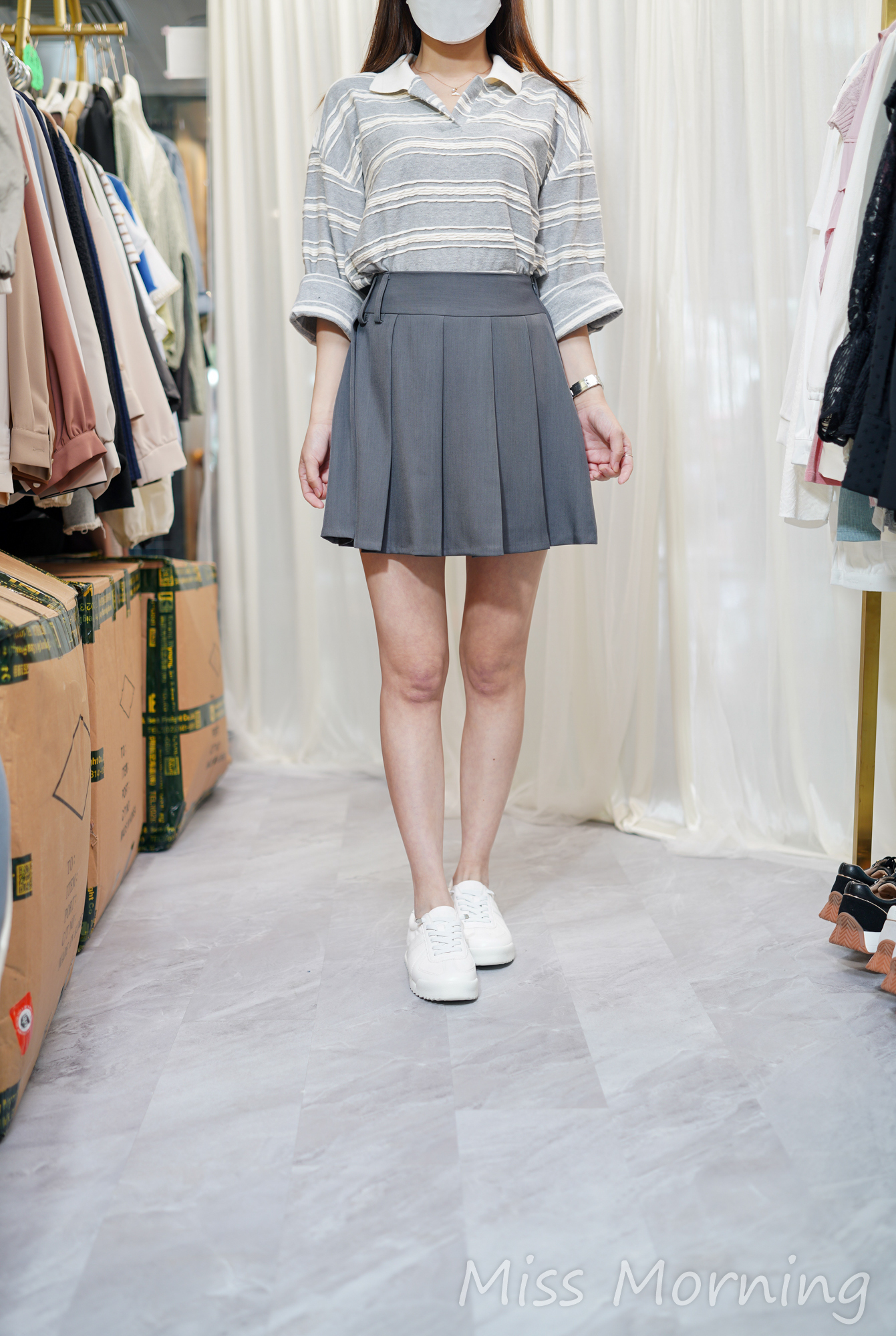 百摺免燙裙(33822)