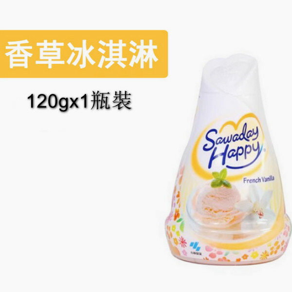 小林製藥--消臭元室內除臭固體空氣清新劑【香子蘭霜淇淋】120gx1瓶裝
