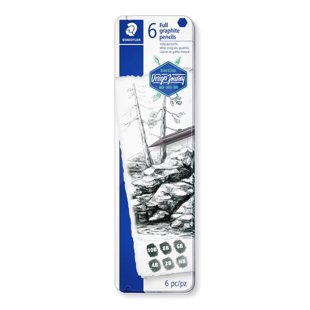 【STAEDTLER 施德樓】頂級全石墨鉛筆6入 MS100 G-M6