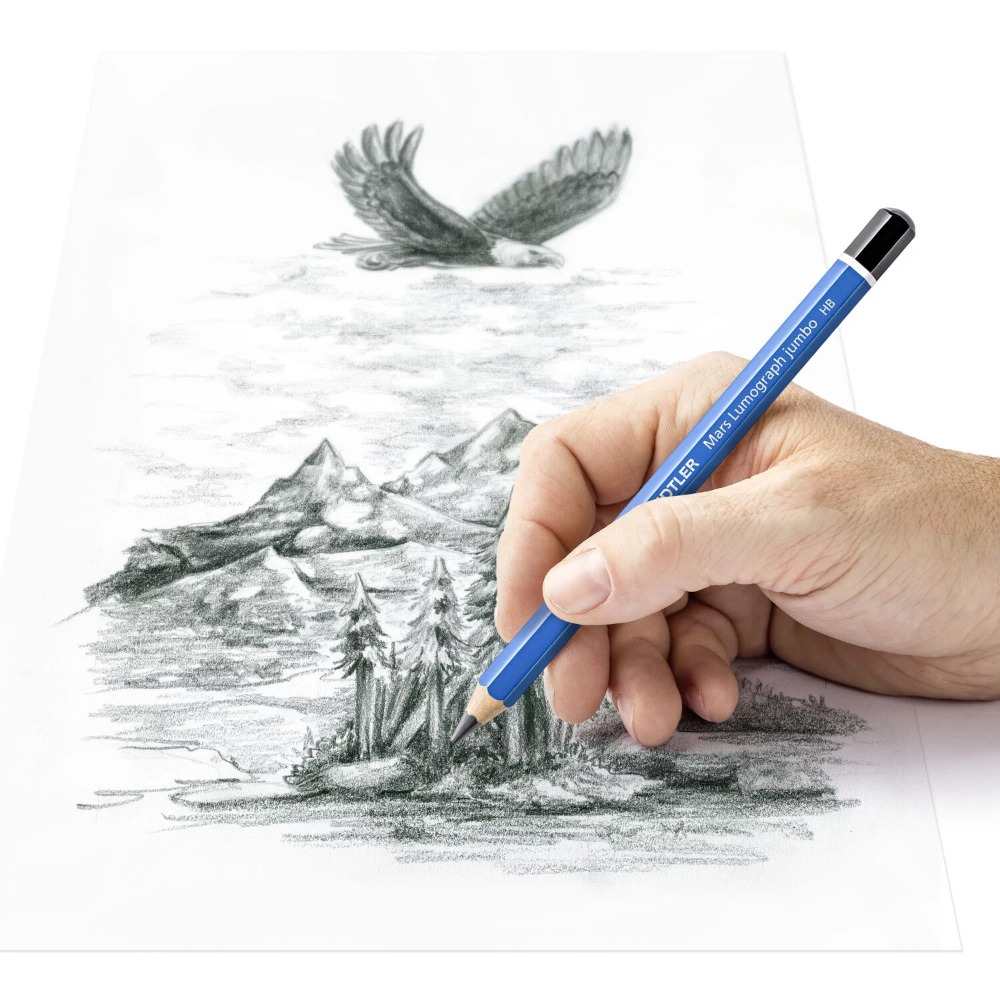 【STAEDTLER 施德樓】頂級藍桿超寬素描鉛筆 MS100 J