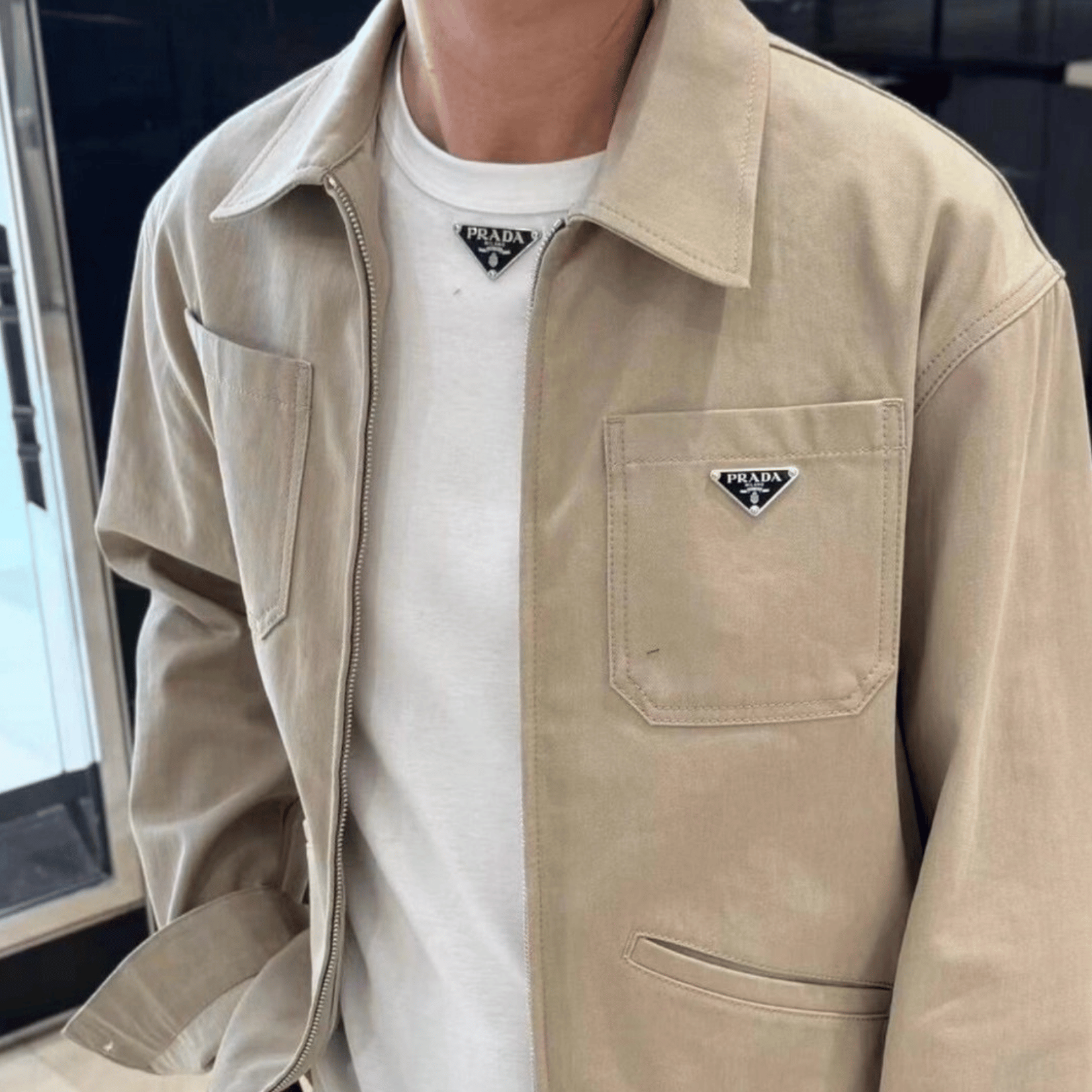 【NICE 歐美日韓代購】24SS Prada🔥潮牌🔥經典倒三角徽標長袖外套 休閒外套 翻領