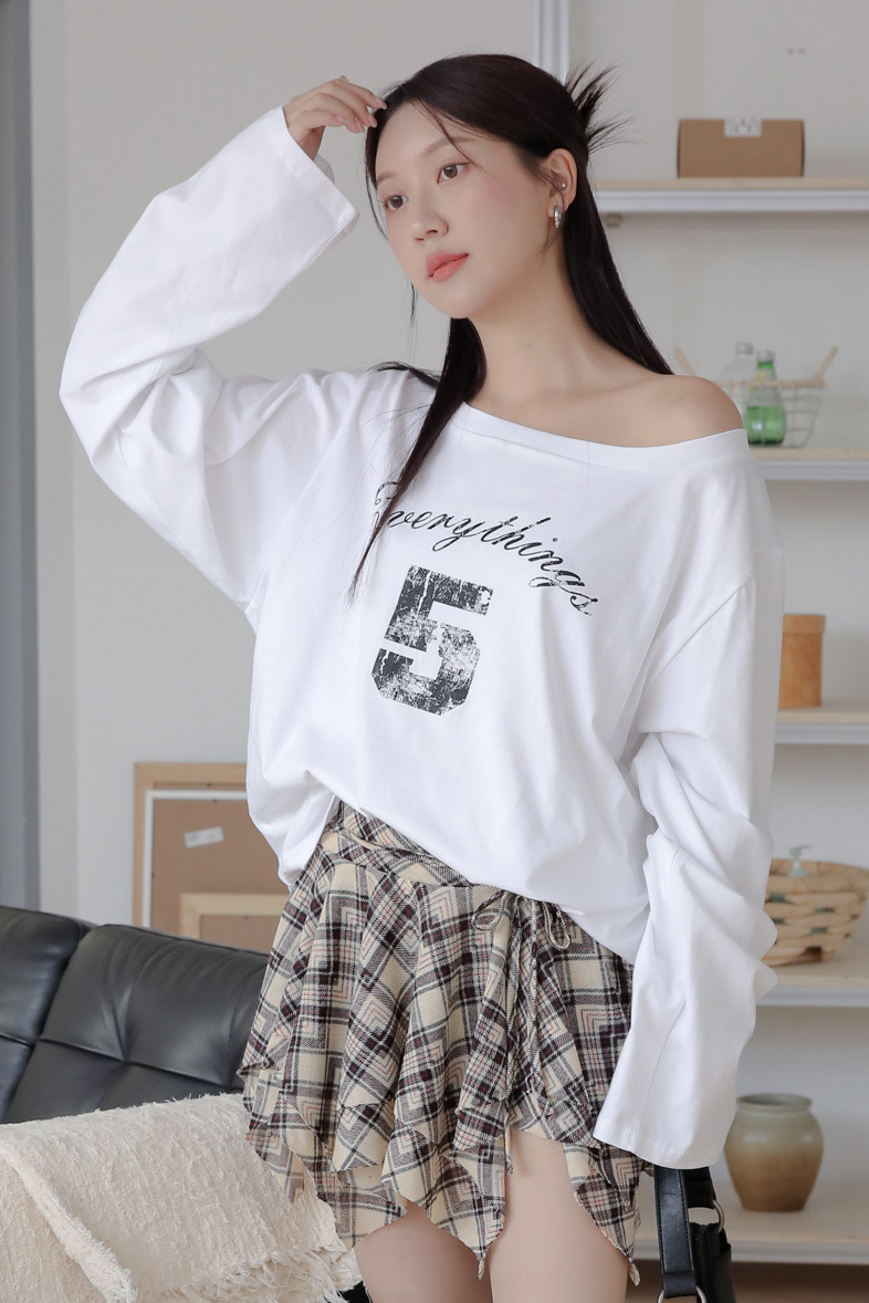 Five Off Shoulder Tee #長袖