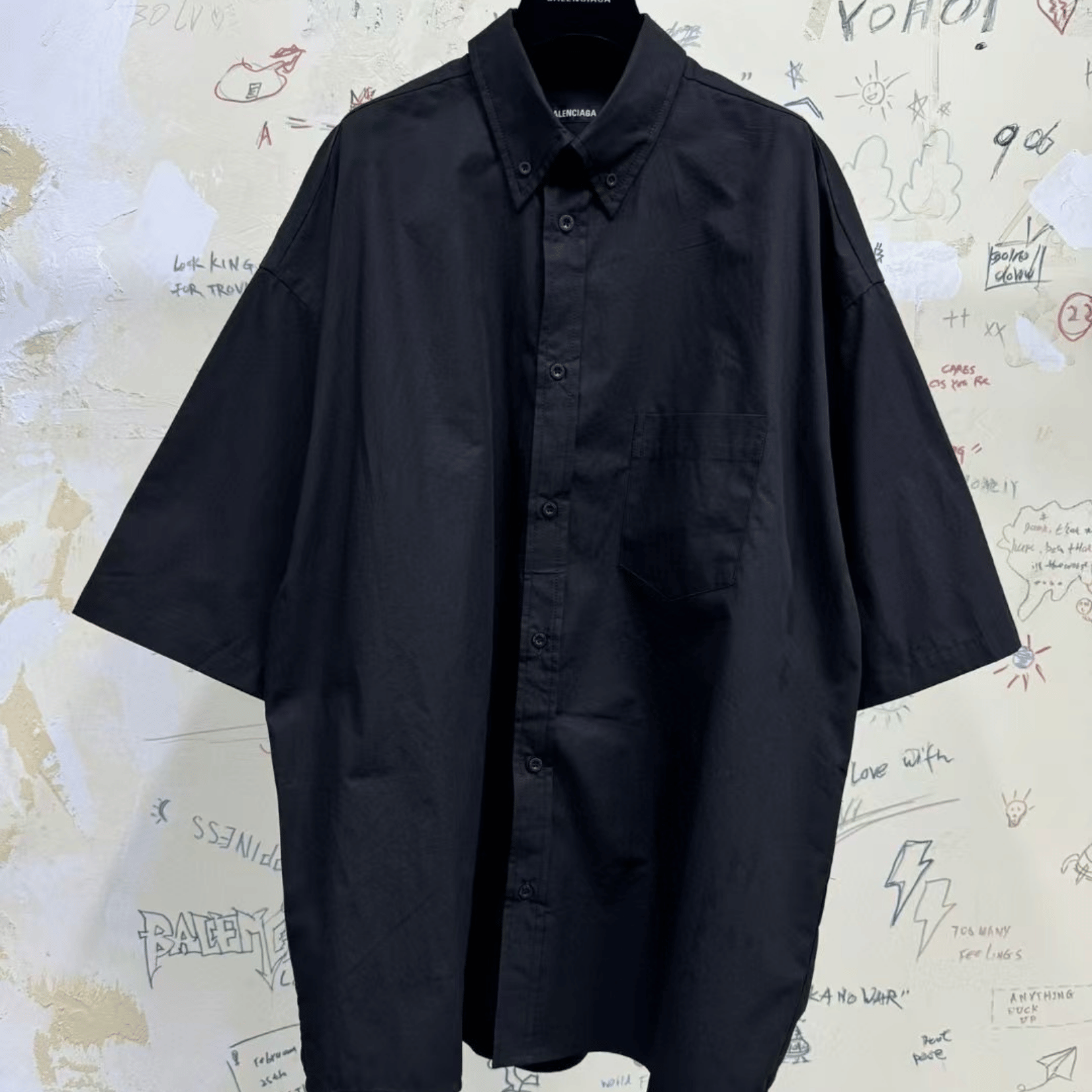 【NICE 歐美日韓代購】24SS Balenciaga 巴黎世家 上海經銷商🔥經典雪花波浪logo短袖襯衫 開衫 質感