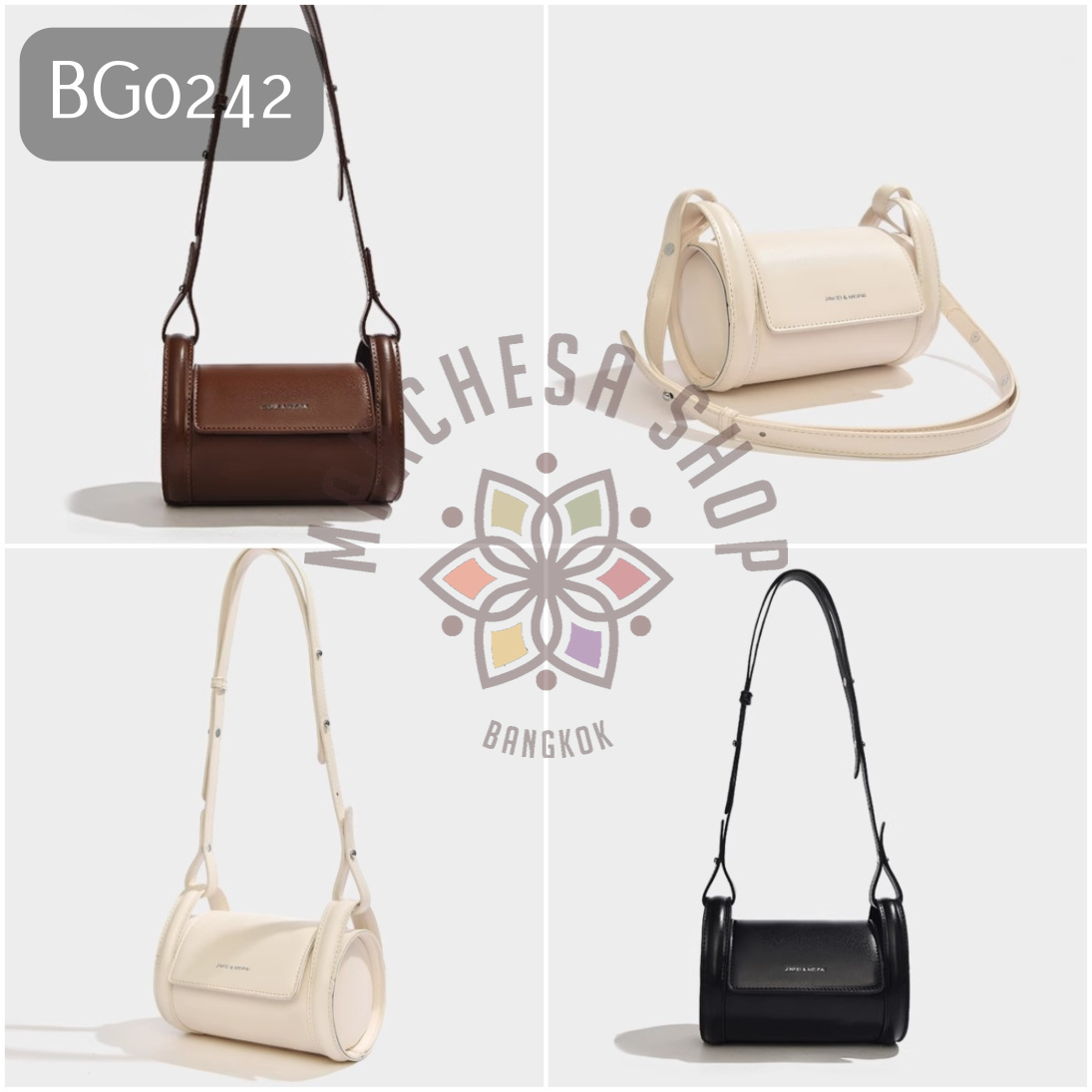 BG0242 - 牛皮復古圓筒鈄揹手袋