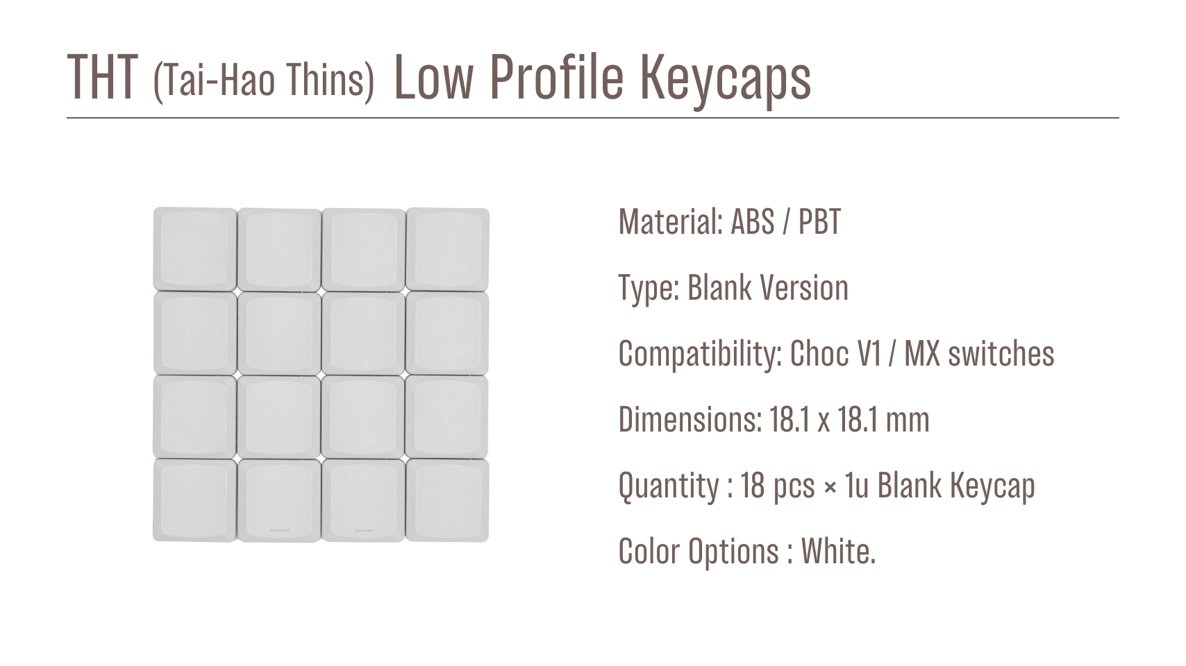 キーボード Tai-Hao Thins Low Profile Keycaps Taihao THT Thins Keycap Low Profile Keycaps For Gaming