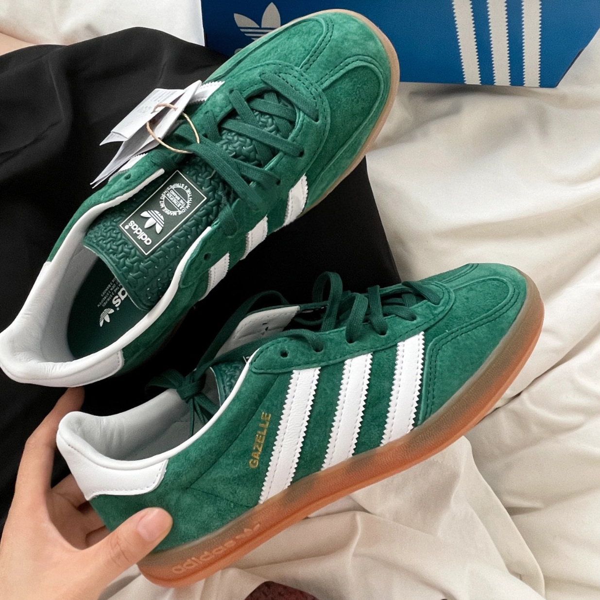 ADIDAS GAZELLE INDOOR 綠 白 焦糖底 復古 IG1596 男鞋 / 預購