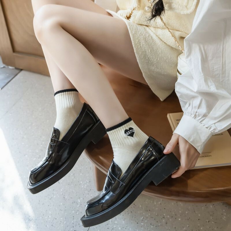 [3 FOR RM10] Black & White Chanel Style Mid-Calf Socks