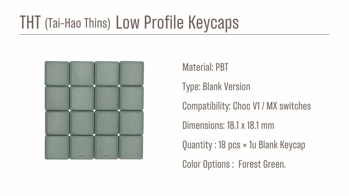 The Tai-Hao Thins Low Profile Keycaps