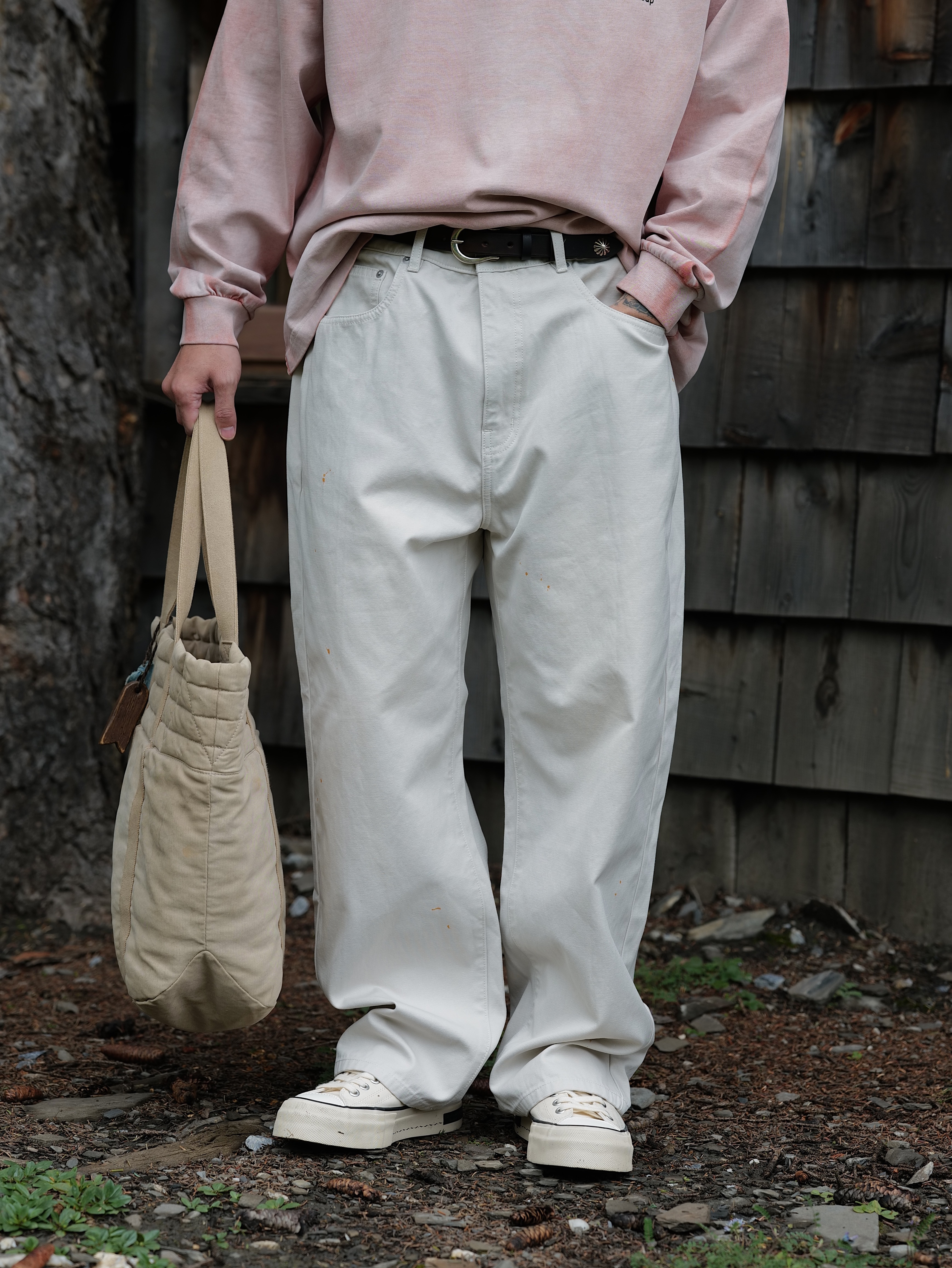 #預購 UNBENT 24 AW 平紋 燈芯絨 潑漆 水洗寬鬆直筒褲 兩色