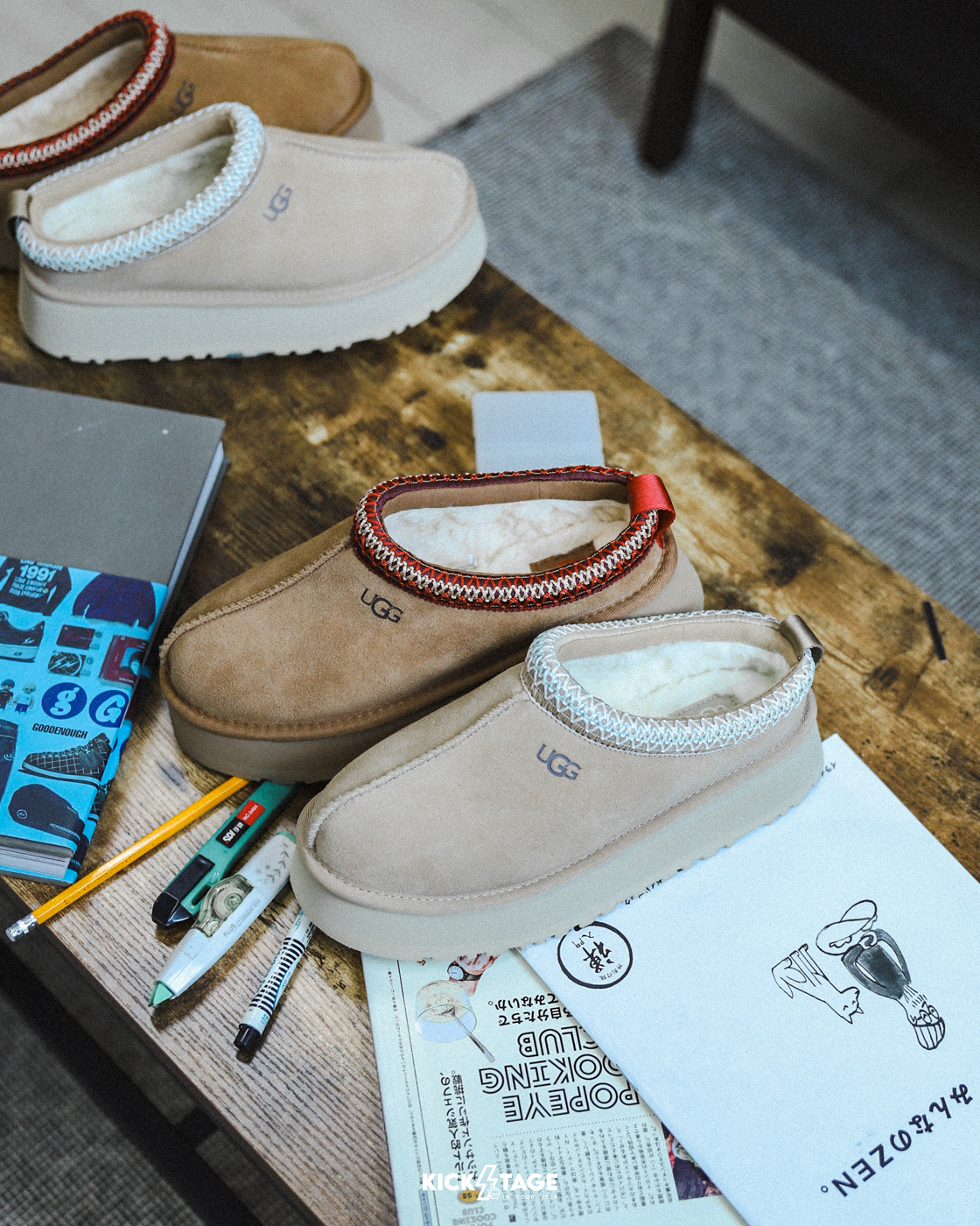 女鞋 UGG W Tazz II 沙色 栗子棕 絨面革 圖驣 麂皮 復古 厚底 羊皮襯裡 毛拖 拖鞋 穆勒鞋【UG1174471/UG1122553】