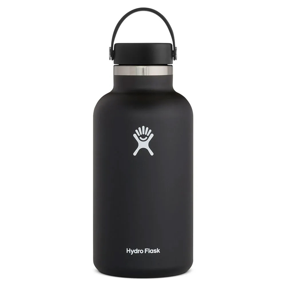 Hydro Flask 美國 64oz/1900ml 寬口提環保溫瓶 時尚黑 保溫杯/保冰 52HF64BTS001