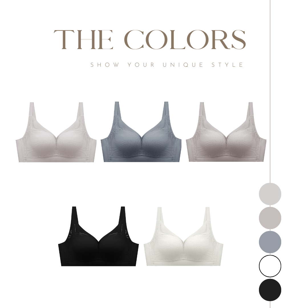 溫柔網紗全包覆集中無鋼圈調整型内衣Bra (5色)