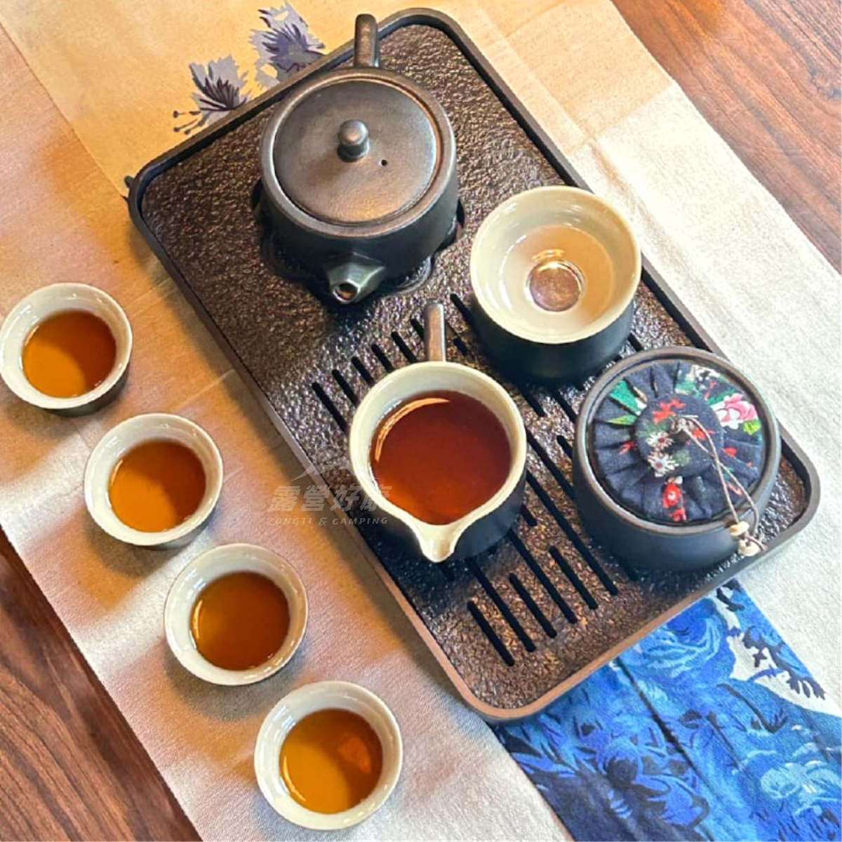 SADOMAIN 仙德曼】 粗陶方圓茶具旅行10件組(附收納硬盒) CT141