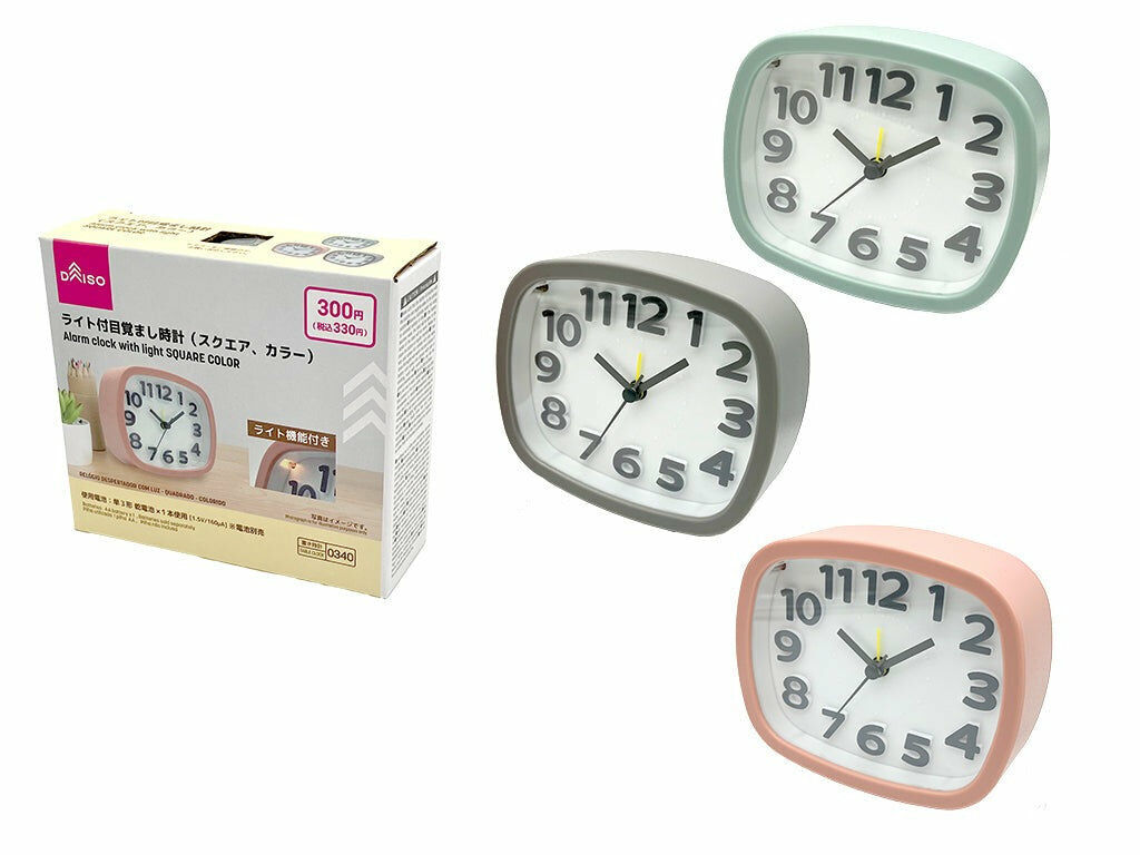 電池式小夜燈鬧鐘/彩色 方形