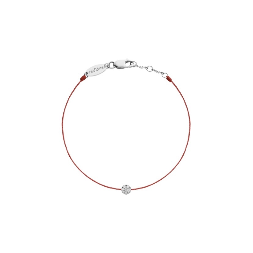 REDLINE 0.05 Ct x7 18K Illusion 巴黎紅繩 鑽石白金繩制手鏈