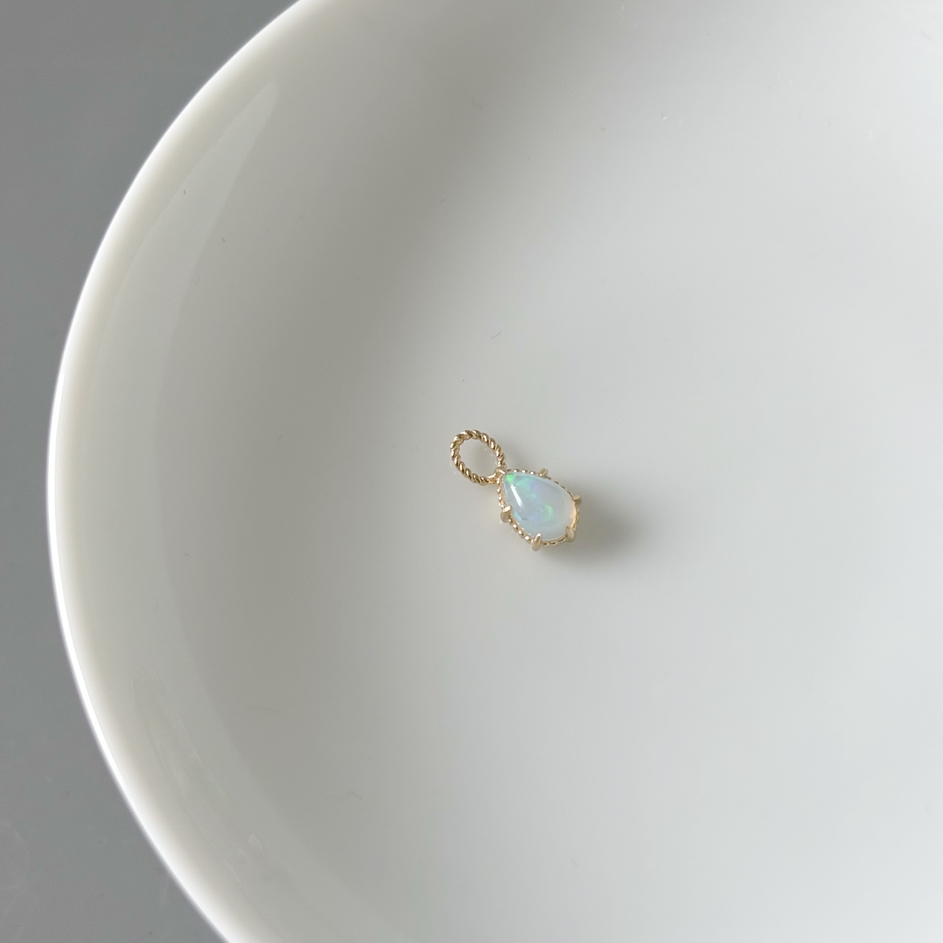 14K 麻花六爪水滴歐泊石耳墜