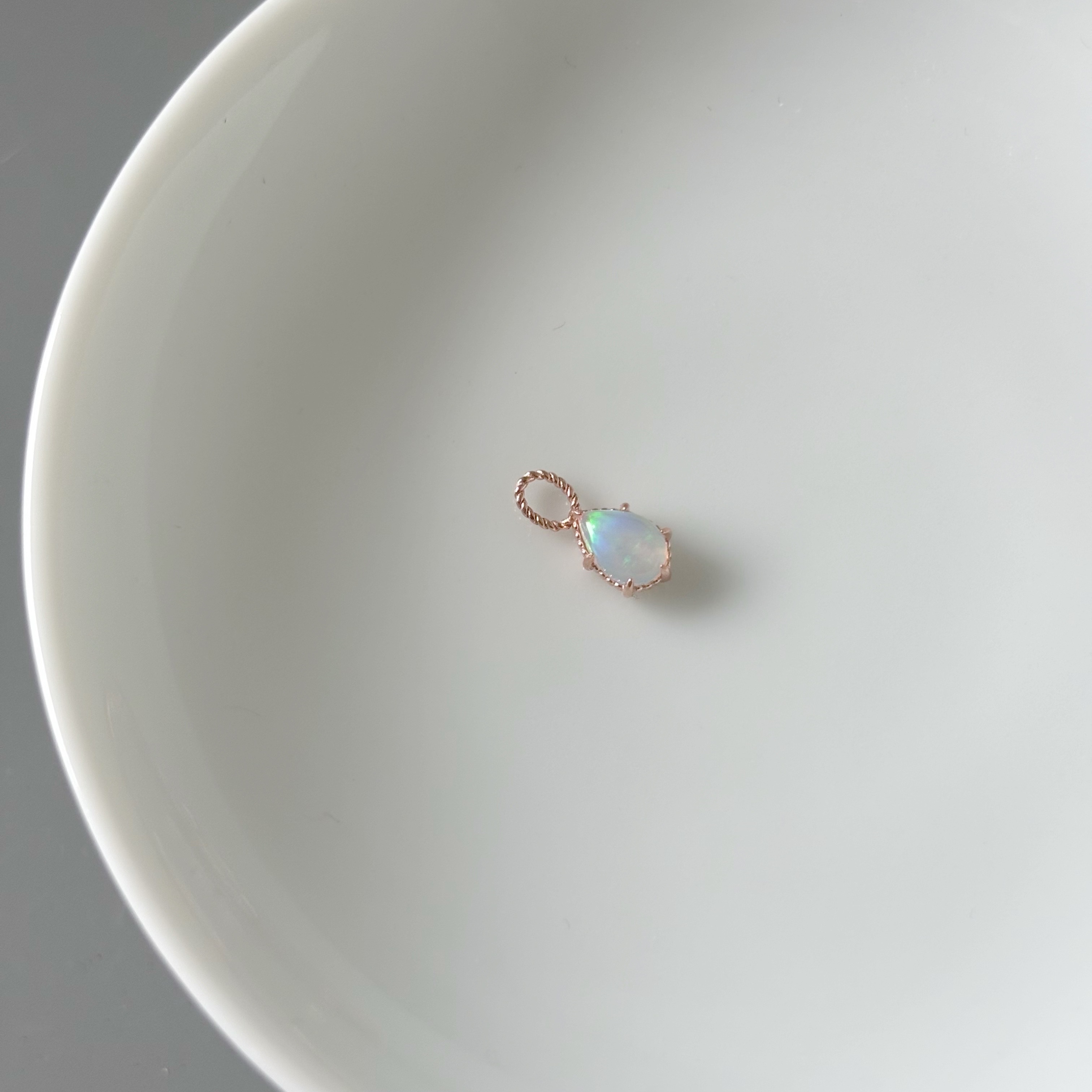 14K 麻花六爪水滴歐泊石耳墜