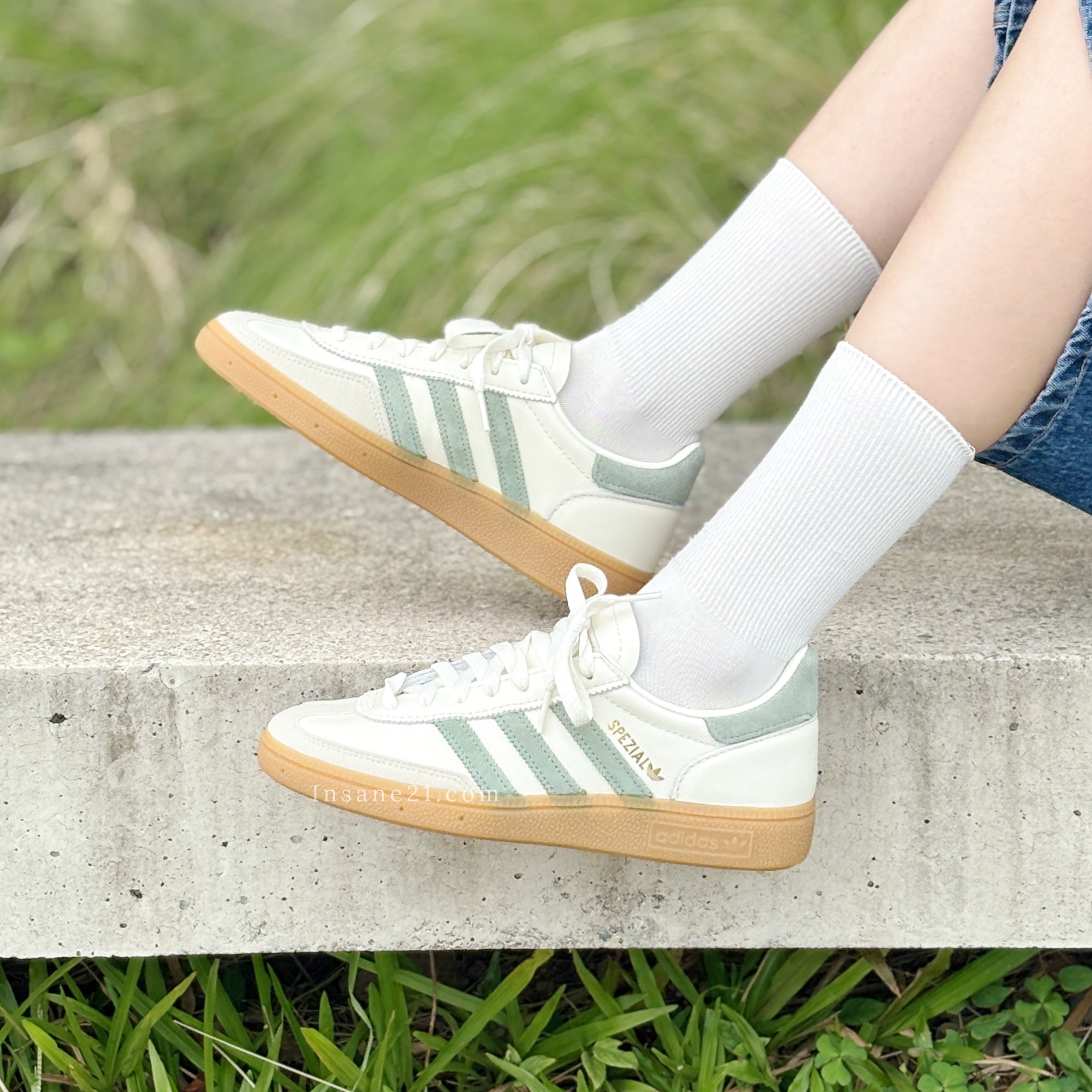 ADIDAS ORIGINALS 三葉草 SPEZIAL 白 淺綠 抹茶牛奶 德訓鞋 焦底 海外限定 女款 IF9730