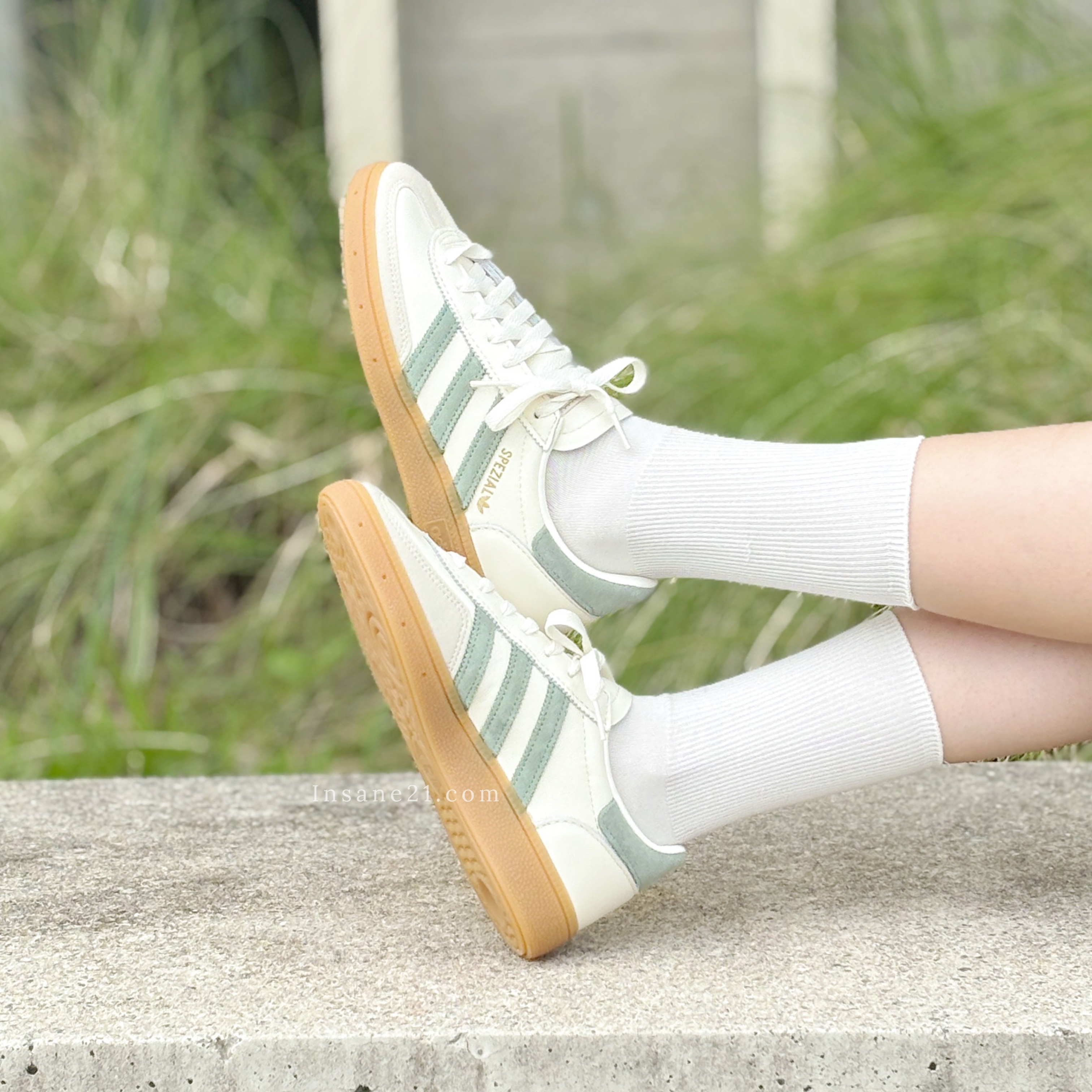 ADIDAS ORIGINALS 三葉草 SPEZIAL 白 淺綠 抹茶牛奶 德訓鞋 焦底 海外限定 女款 IF9730