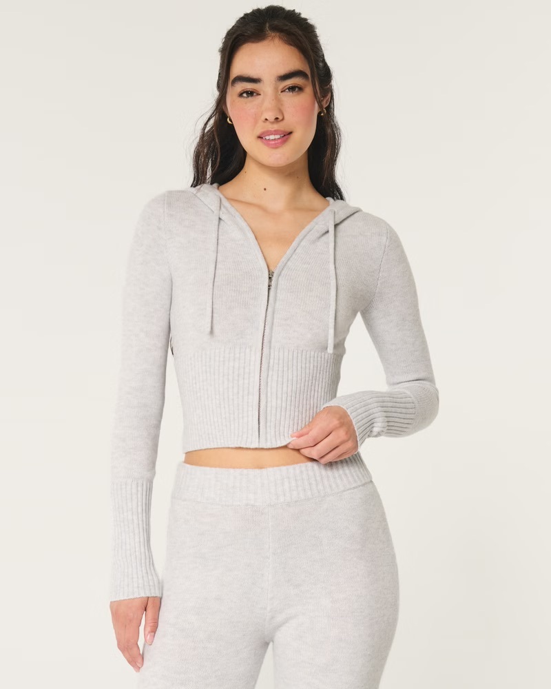 HOLLISTER GILLY HICKS 針織連帽外套SWEATER-KNIT ZIP-UP HOODIE