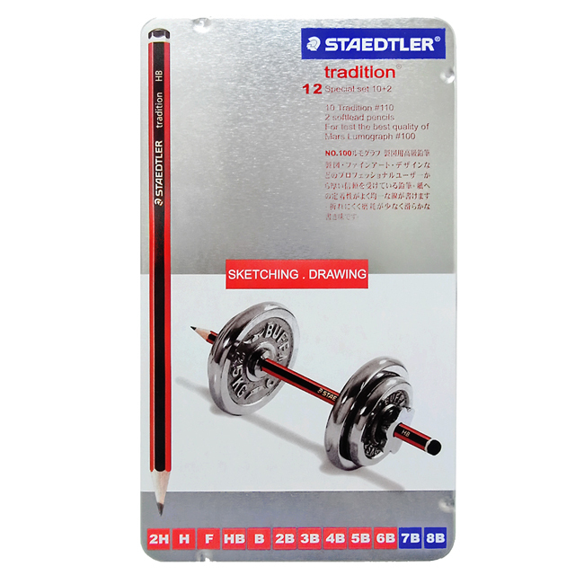 【STAEDTLER 施德樓】 紅藍雙星素描鉛筆12入 MS110 G-12P