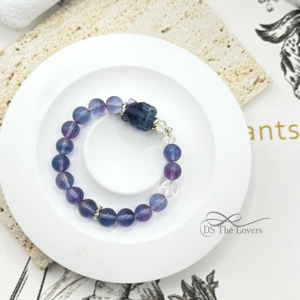 DS The Lovers 設計款 天然水晶『紫韻螢石狐仙』手鍊