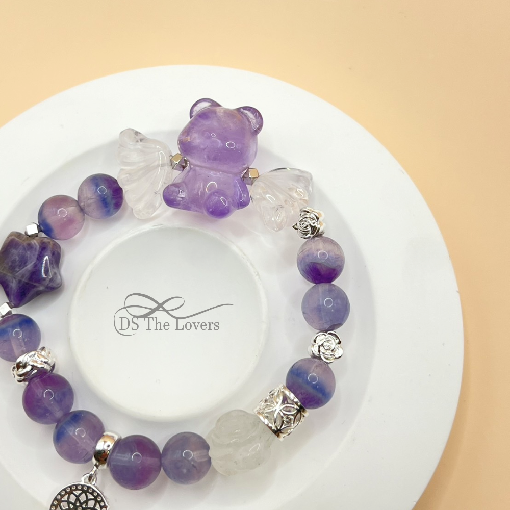 DS The Lovers 設計款 天然水晶『夢幻紫螢』手鍊